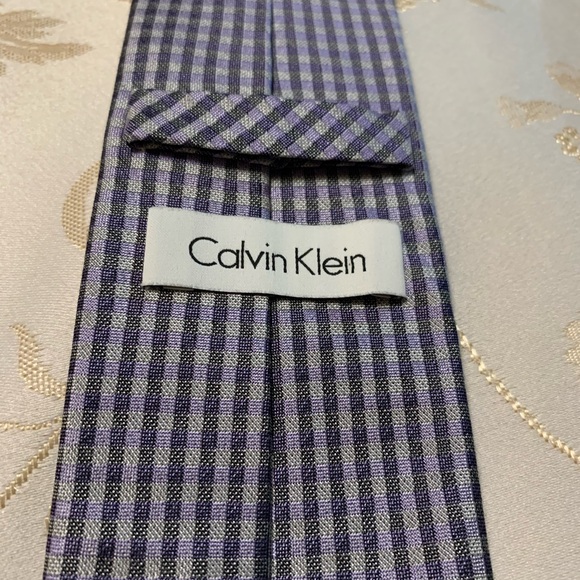 Calvin Klein Blue/Grey Tie - Picture 2 of 10